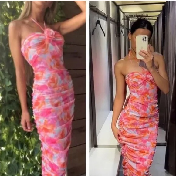 NWOT ZARA FLORAL TULLE DRESS - Picture 3 of 7